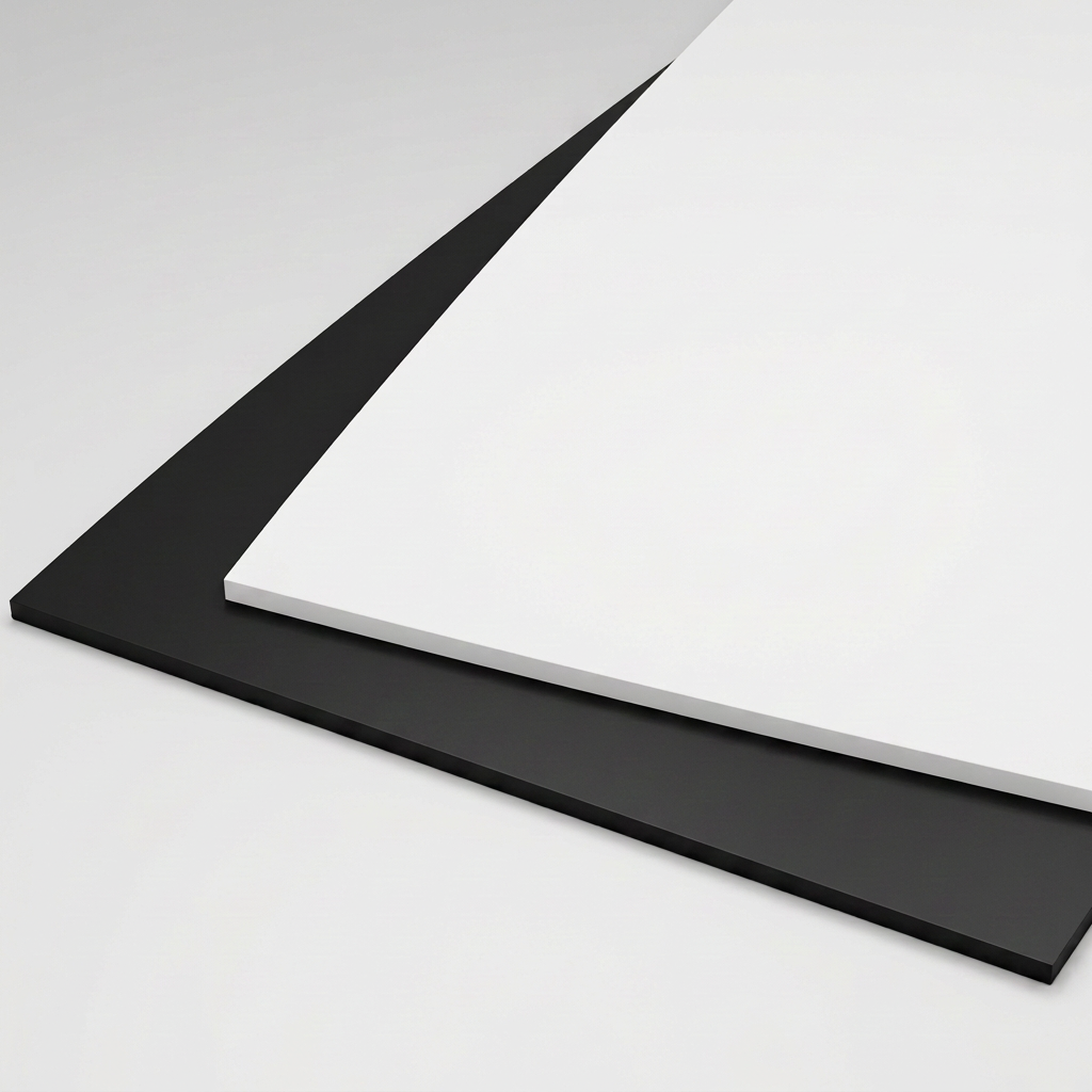 Black and white solid-wall HDPE sheets with clean machined edges